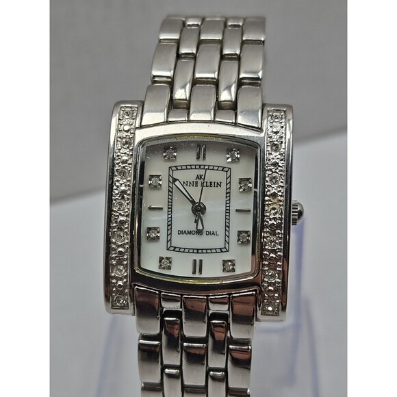 Anne Klein Diamond Dial Quartz Womens Watch Tank Bracelet New Battery 10/9089 - Picture 4 of 11